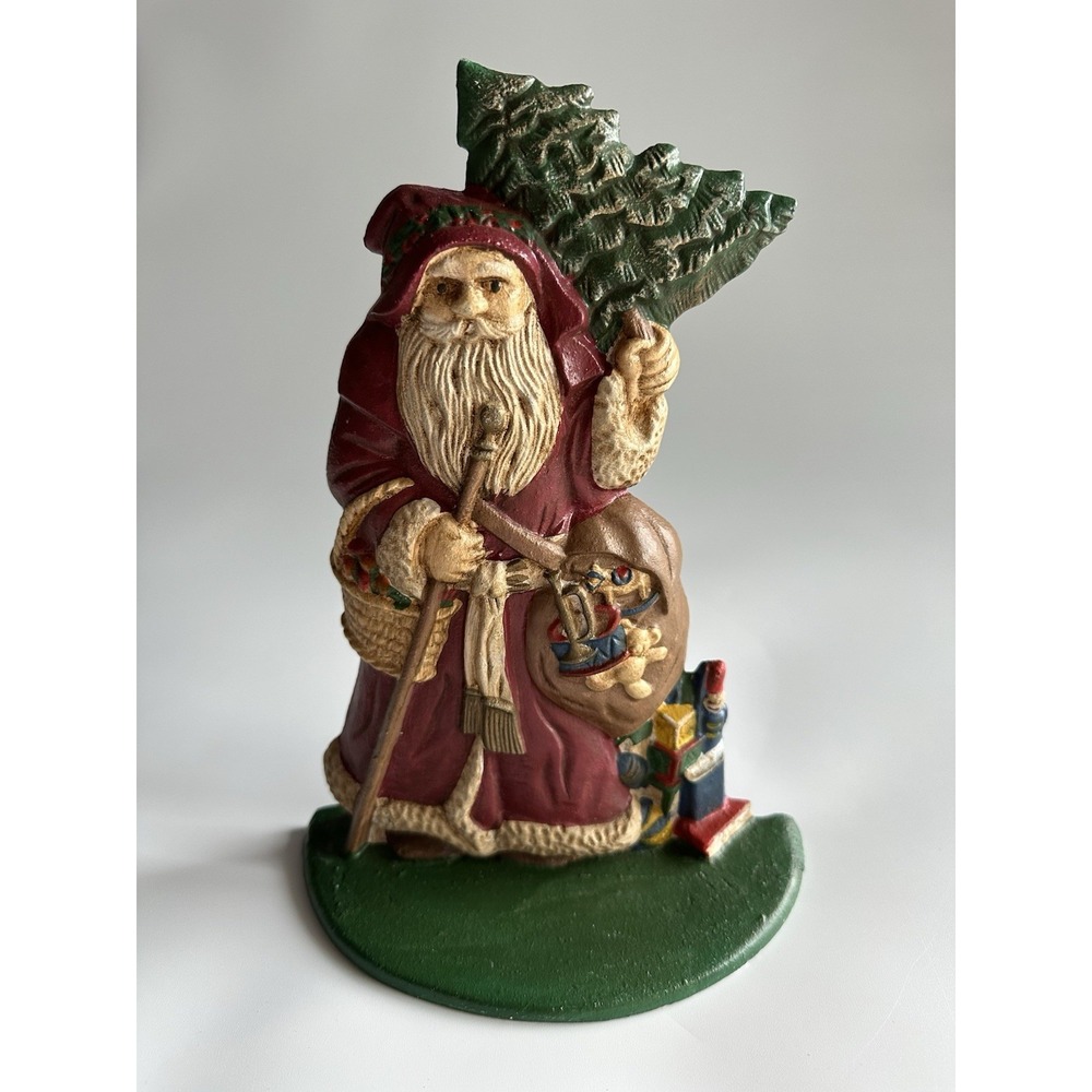 Midwest Cannon Falls Cast Iron Doorstop Santa Presents Christmas Tree 10" Tall